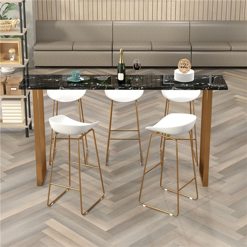 Table de comptoir de bar en faux marbre Glam Table de comptoir de bar rectangulaire pour la cuisine