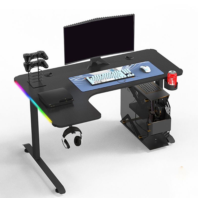 Escritorio de computadora de madera contemporánea escritorio de juegos en forma de L para casa