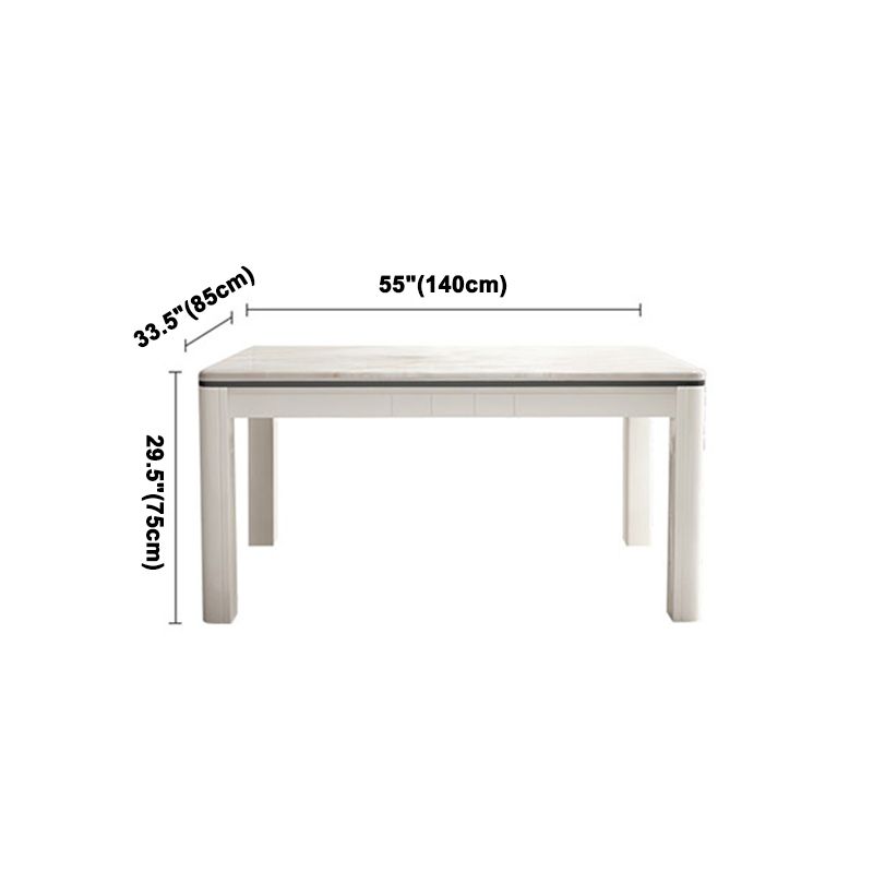 Mid-Century Style Marble Dining Table 4 Legs Wood Base Rectangle Table for Home Clearhalo ' dining_table' 'Dining Tables & Seating' 'Dining Tables' 'furn' 'furn_dining_table' 'Furniture' 'furniture_dining_table' 'Kitchen & Dining Furniture' 'kitchen&dining_furn' 'kitchen' 'kitchen_dining_table' 1200x1200_439186a2-7450-468f-89e8-2635f4b43198