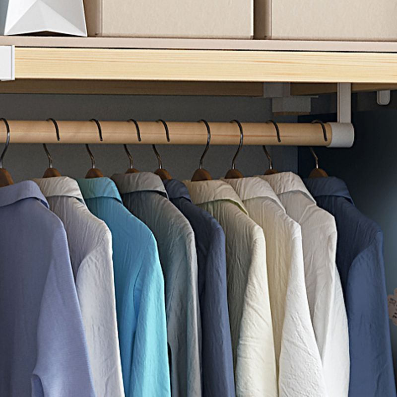 Contemporary Style Wardrobe Solid Wood Wardrobe Closet with Garment Rod