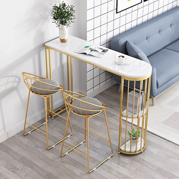 White Marble Bar Dining Table Glam Double Pedestal Bar Height Table Clearhalo 'Bar Furniture' 'Bar Tables' 'bar_tables' 'furn' 'furn_bar_tables' 'Furniture' 'Kitchen & Dining Furniture' 1200x1200_4392cf98-476f-4df3-9feb-19038610e97f