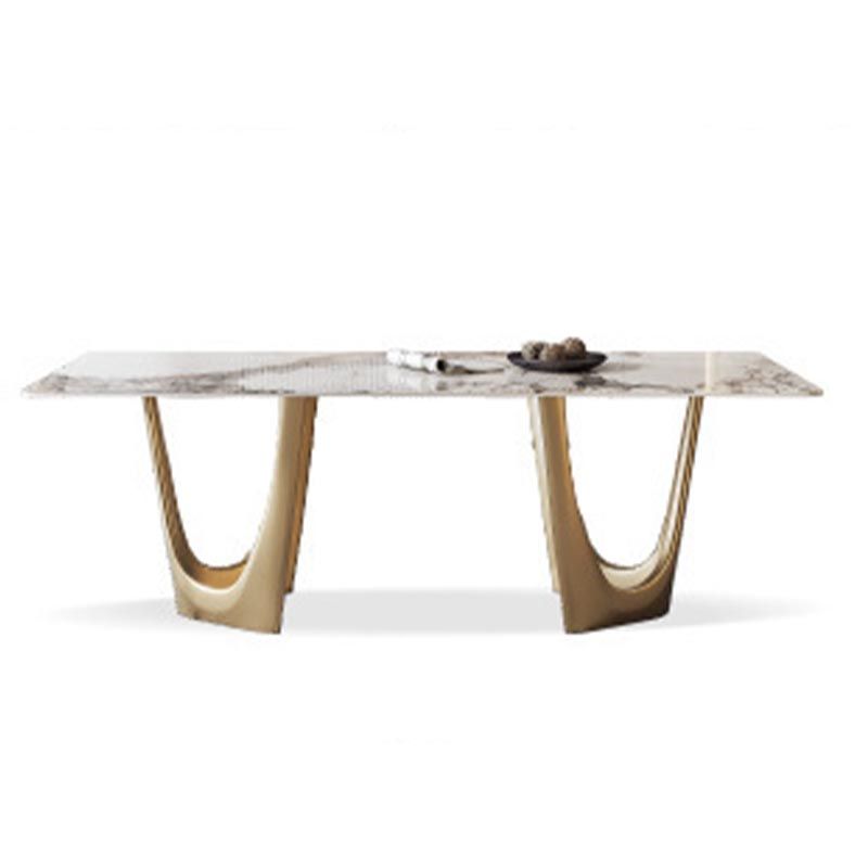 Designer Style Sintered Stone Top Dining Table Set Rectangular 1/4/5/7 Pieces Dining Set Clearhalo 'Dining Room Sets' 'Dining Tables & Seating' 'dining_room_set' 'furn' 'furn_dining_room_set' 'Furniture' 'Kitchen & Dining Furniture' 1200x1200_4393794b-5d52-4e68-9756-d54f0e1fc923