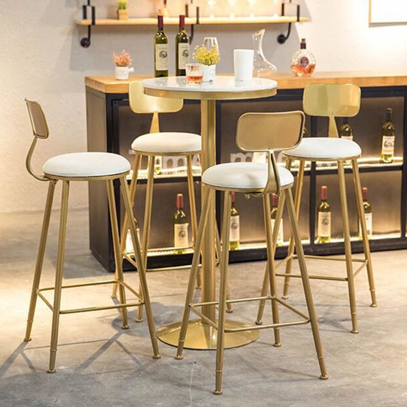 Nordic Style Backrest Counter Stool Iron Cafe Bar Stool with Cushion and Pedal Clearhalo 'Bar Furniture' 'Bar Stools' 'bar_stools' 'furn' 'furn_bar_stools' 'Furniture' 'furniture_bar_stools' 'Kitchen & Dining Furniture' 1200x1200_43941629-94d5-487d-9fea-5862a9164924
