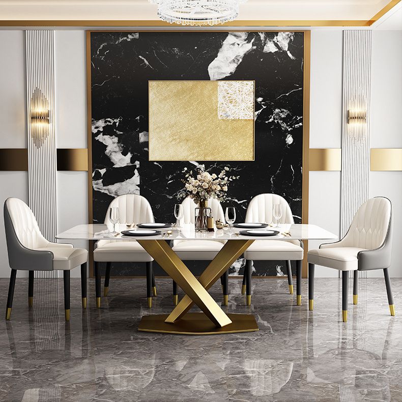 Glam 1/2/5/6/7 Pieces Dining Set Metal Dining Table Set with Pedestal Base Clearhalo 'Dining Room Sets' 'Dining Tables & Seating' 'dining_room_set' 'furn' 'furn_dining_room_set' 'Furniture' 'furniture_dining_room_set' 'Kitchen & Dining Furniture' 1200x1200_439430a2-6496-47f2-b051-a9fc3714ef7f