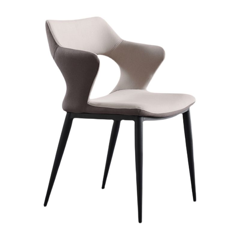 工業用ダイニングルームサイドチェアフェイクレザーアームオープンチェア用キッチン