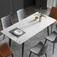 Rectangle Industrial Dining Room Table White Sintered Stone Table with 4 Black Legs Clearhalo ' dining_table' 'Dining Tables & Seating' 'Dining Tables' 'furn' 'furn_dining_table' 'Furniture' 'furniture_dining_table' 'Kitchen & Dining Furniture' 'kitchen&dining_furn' 'kitchen' 'kitchen_dining_table' 1200x1200_4394ba8e-f953-4d42-8e36-1b3b498627db