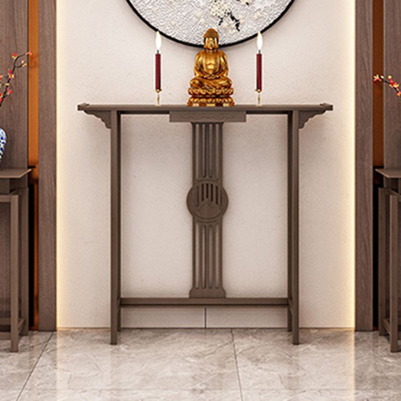 Rectangle Shape Contemporary Console Table Dark Brown Bamboo Console Sofa Table