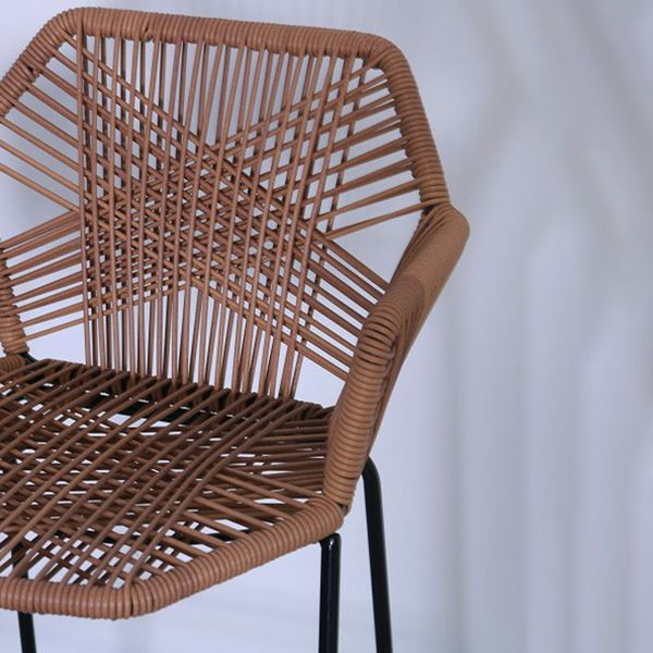 Modern Armrest Backrest Counter Stool Iron Balcony Bar Stool with Rattan seat and Pedal Clearhalo 'Bar Furniture' 'Bar Stools' 'bar_stools' 'furn' 'furn_bar_stools' 'furniture_bar_stools' 'Kitchen & Dining Furniture' 'kitchen&dining_furn' 'kitchen' 'kitchen_furn' Furniture' 1200x1200_4395808e-d210-4c90-b88e-fa6bdde6c5d3