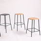 Solid Wood Counter & Bar Stools Modern Indoor Stools with Metal Base