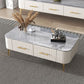 16"H Glam Coffee Table Rectangle 4 Legs Coffee Cocktail Table Clearhalo 'Coffee & Accent Tables' 'Coffee Tables' 'coffee_tables' 'furn' 'furn_coffee_tables' 'Furniture' 'Living Room Furniture' 1200x1200_439693a2-0618-46de-8cb1-26dffcfd4156