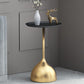 Modernistic Pedestal End Table Round End Table with Slate Top