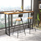 Contemporary Bar Stools Low Back Dining Stools with Black Metal Base
