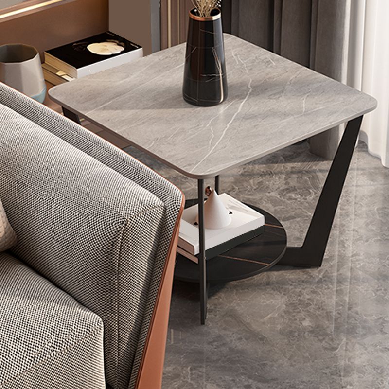 Table de la pizarra de las patas de la pizarra Tabla de extremo cuadrado moderno con almacenamiento