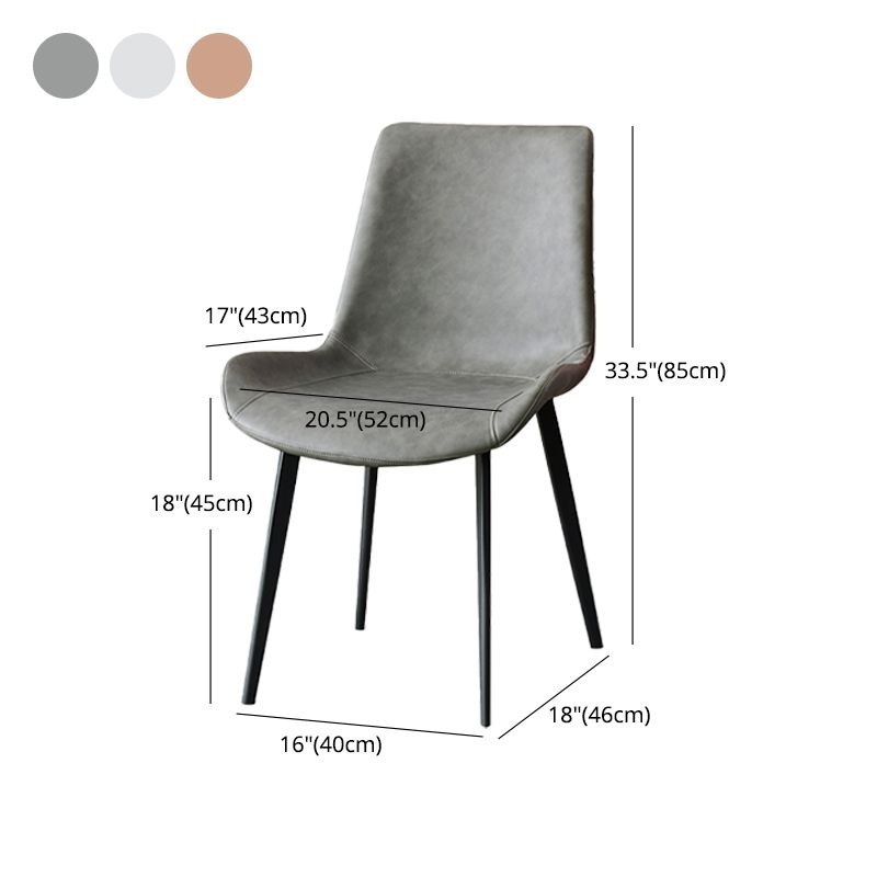 Contemporary Kitchen Dining Side Chair Leather Armless Dining Chairs Clearhalo 'Dining Chairs' 'Dining Tables & Seating' 'dining_chair' 'furn' 'furn_dining_chair' 'Furniture' 'furniture_dining_chair' 'Kitchen & Dining Furniture' 1200x1200_4398d795-a17a-4414-ac35-dfa74f13acaf