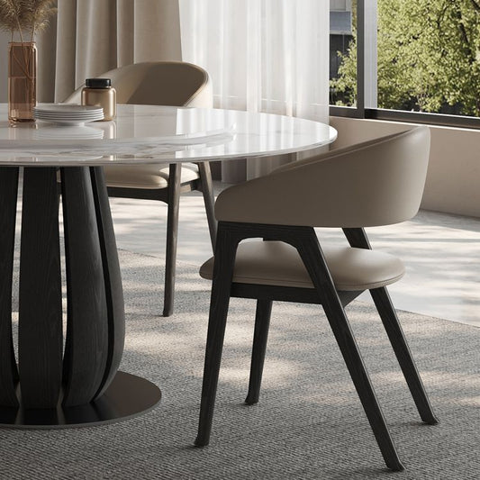 Silla de acento de comedor para el brazo trasero abierto y de madera maciza