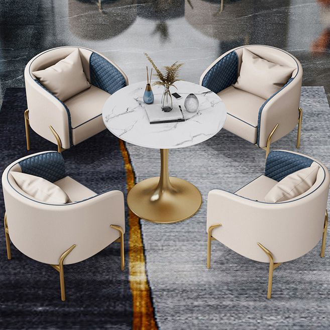 Table à manger blanche en pierre péout