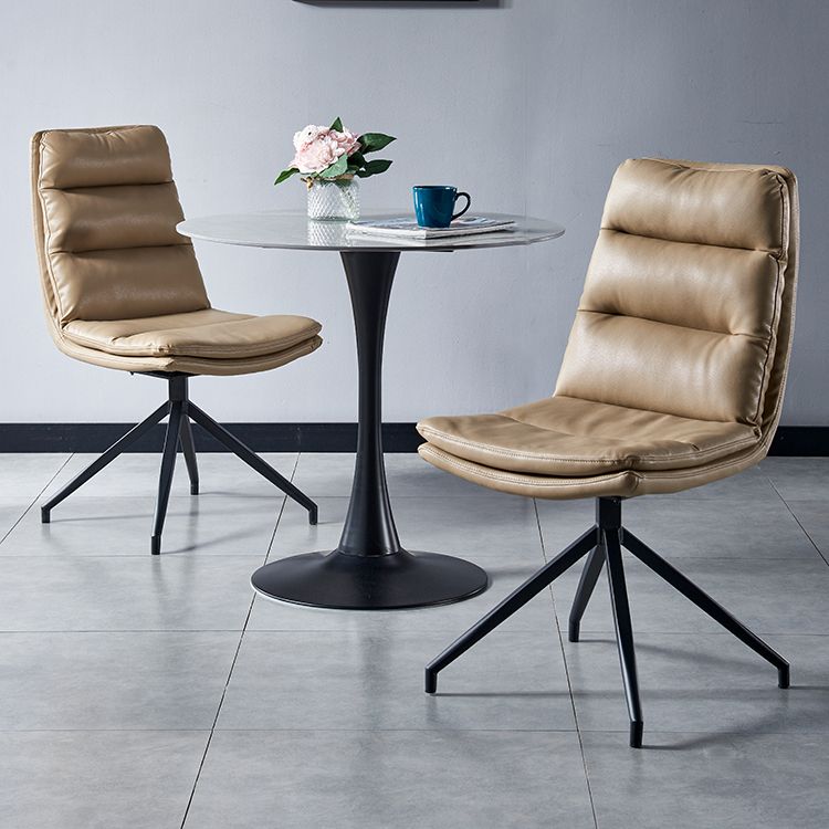 Contemporary Style Leather Dining Side Chairs Solid Back Chair for Kitchen Clearhalo ' kitchen&dining_furn' 'Dining Chairs' 'Dining Tables & Seating' 'dining_chair' 'furn' 'furn_dining_chair' 'Furniture' 'furniture_dining_chair' 'Kitchen & Dining Furniture' 'kitchen' 1200x1200_439a3f97-8895-4120-ae1d-bfceb15c1579