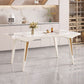 Contemporary White Rectangular Stone Dining Table for Dining Room Clearhalo 'Dining Tables & Seating' 'Dining Tables' 'dining_table' 'furn' 'furn_dining_table' 'Furniture' 'Kitchen & Dining Furniture' 1200x1200_439a6349-9461-4634-9051-076461fe0b7f