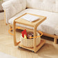 Tropischer Couchtisch, Couchtisch aus massivem Holz mit Stauraum