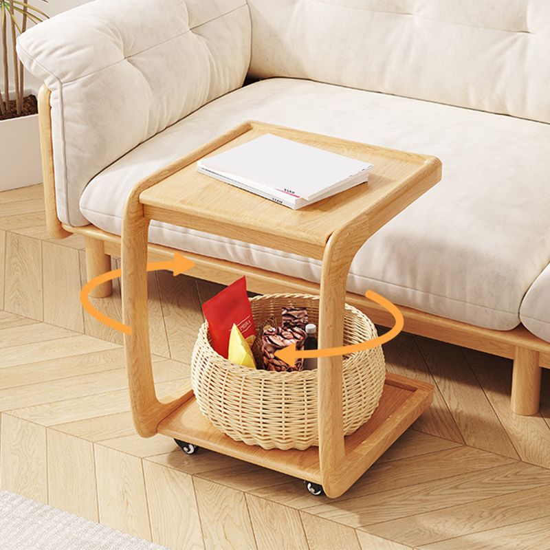 Tropischer Couchtisch, Couchtisch aus massivem Holz mit Stauraum