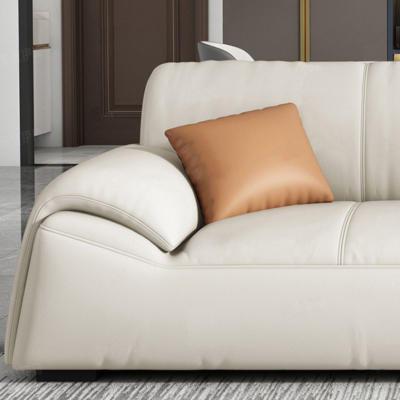 Glam Leather Sofa with Bolster Pillows Seating for Living Room Clearhalo 'furn' 'furn_sofas' 'Furniture' 'Living Room Furniture' 'Sofa' 'sofas' 1200x1200_439b0dbc-48f5-4990-ad0e-eca4cde69b21