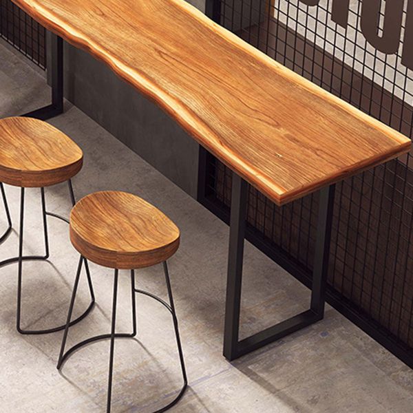 Glam Sled Counter Height Table Solid Wood and Metal Pub Height Dining Table Clearhalo 'Bar Furniture' 'Bar Tables' 'bar_tables' 'furn' 'furn_bar_tables' 'Furniture' 'Kitchen & Dining Furniture' 1200x1200_439bb16f-a2c5-45db-9408-7f746f6a6be2