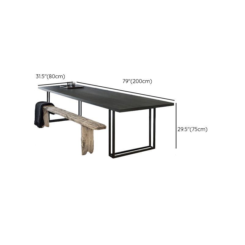Black Solid Wood Rectangular Writing Desk Industrial Meeting Desk for Office Clearhalo 'furn' 'furn_office_desk' 'Furniture' 'Office Desks' 'Office Furniture' 'office_desk' 1200x1200_439bdb35-13b4-4e5c-9a53-39ba2af39cfe