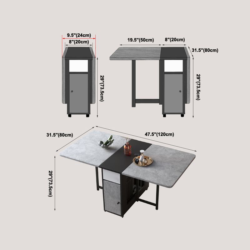Rectangle Mid-Century Modern Table Black Metal Base Table for Home Kitchen Dinner Clearhalo ' dining_table' 'Dining Tables & Seating' 'Dining Tables' 'furn' 'furn_dining_table' 'Furniture' 'furniture_dining_table' 'Kitchen & Dining Furniture' 'kitchen&dining_furn' 'kitchen' 'kitchen_dining_table' 1200x1200_439d1466-3828-4d27-ae62-53a0ce885feb