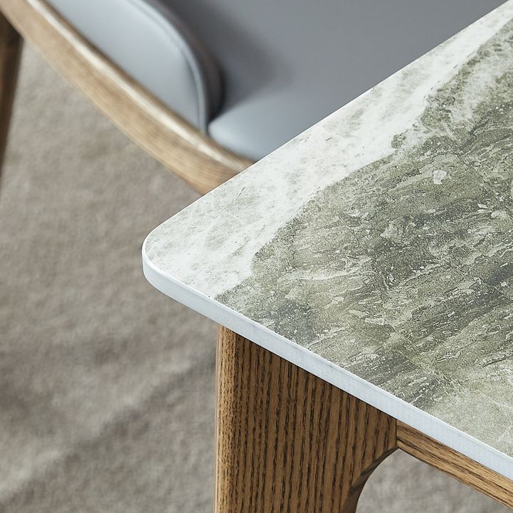 Mid-Century Modern Rectangle Dining Table Grey Sintered Stone Table with 4 Ash Solid Wood Legs Clearhalo ' dining_table' 'Dining Tables & Seating' 'Dining Tables' 'furn' 'furn_dining_table' 'Furniture' 'furniture_dining_table' 'Kitchen & Dining Furniture' 'kitchen&dining_furn' 'kitchen' 'kitchen_dining_table' 1200x1200_439d46a2-2a1f-46ab-b502-9548feff3da3