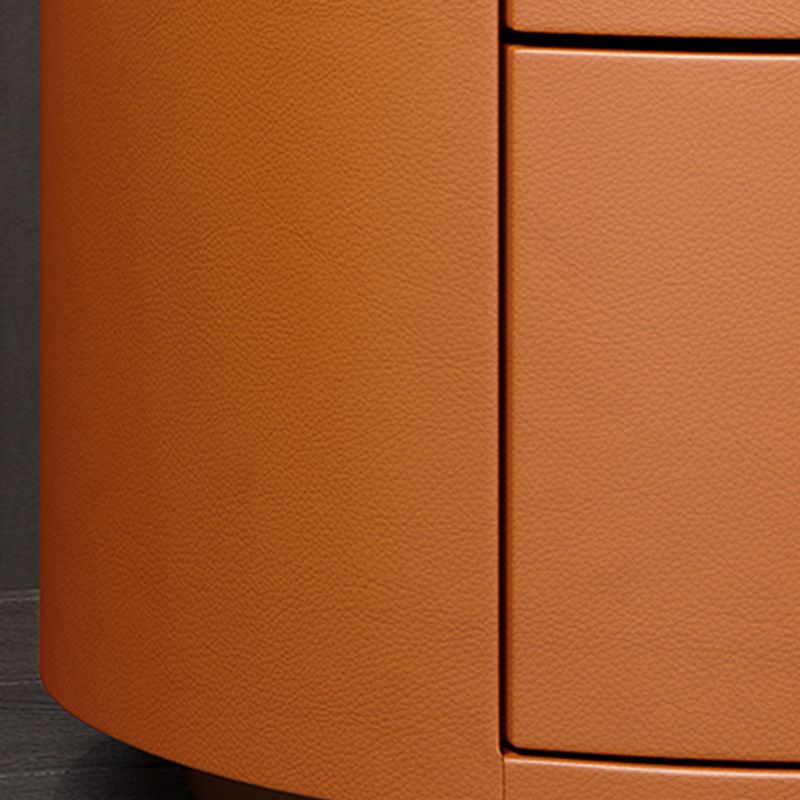 Glamernte Nachttisch mit 2 Schublade 16,5 Zoll hohen Leder-Nachttisch