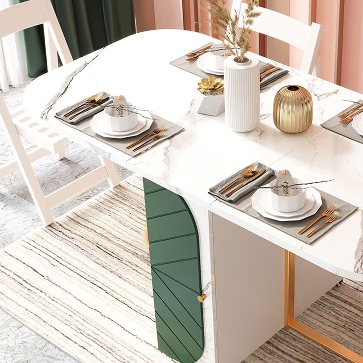 Modern Sintered Stone Dining Table White Rectangle Drop-Leaf 59" Dining Table Clearhalo ' dining_table' 'Dining Tables & Seating' 'Dining Tables' 'furn' 'furn_dining_table' 'Furniture' 'furniture_dining_table' 'Kitchen & Dining Furniture' 'kitchen&dining_furn' 'kitchen' 'kitchen_dining_table' 1200x1200_439e5742-3129-4cb8-9c4e-d2ada0fdaa26