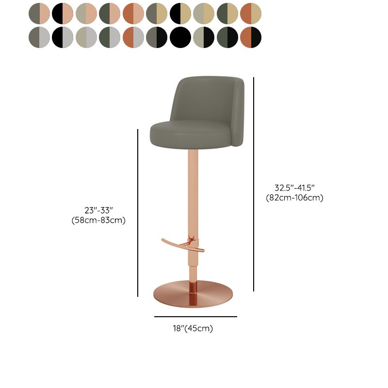 Adjustable Swivel Bar Stool Leather Backrest Counter Stool for Bristol Clearhalo 'Bar Furniture' 'Bar Stools' 'bar_stools' 'furn' 'furn_bar_stools' 'Furniture' 'Kitchen & Dining Furniture' 1200x1200_439e7f0b-2566-4b86-9fb0-396d3610004d