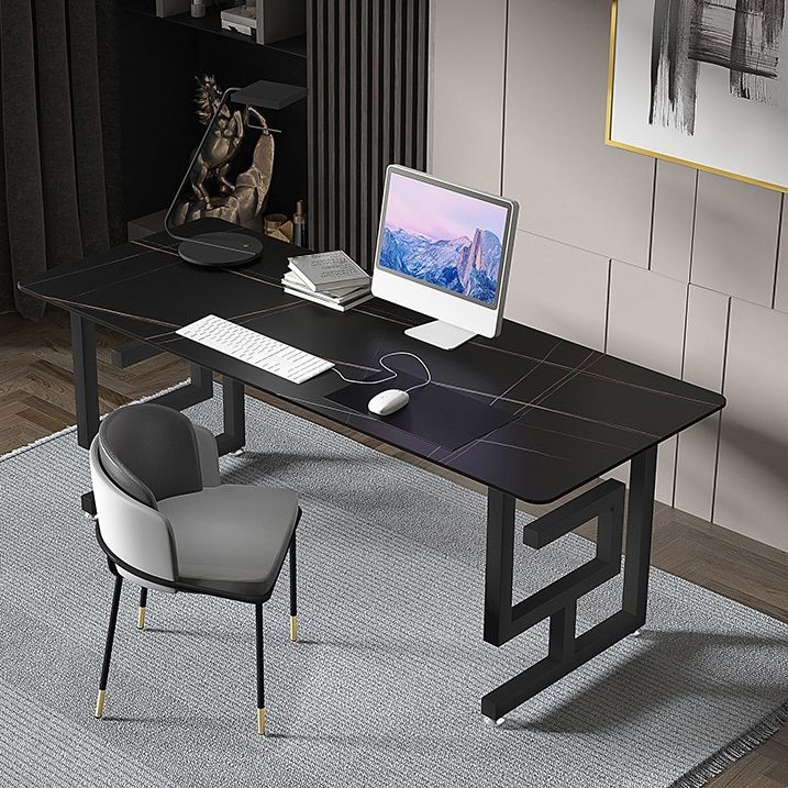 Rectangular Home Office Writing Desk Industrial Style Sled Office Desk Clearhalo 'furn' 'furn_office_desk' 'Furniture' 'furniture_office_desk' 'Office Desks' 'Office Furniture' 'office_desk' 1200x1200_439ef7bf-7700-4265-8ea7-3495005af49c
