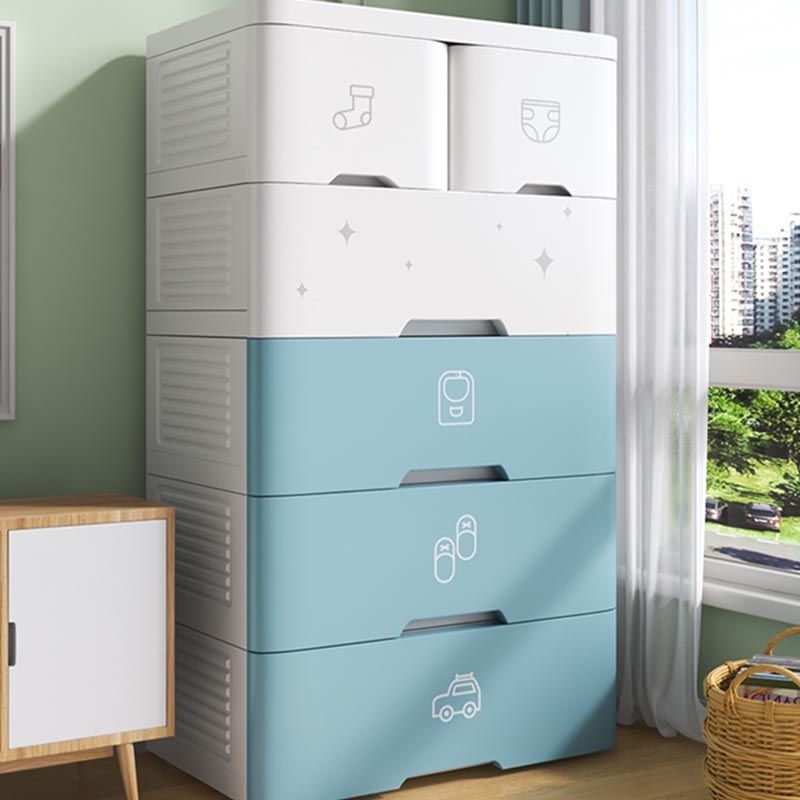 Plastic Storage Cabinet with Drawer Modern Wardrobe Armoire for Bedroom