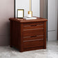 20 Inch H Bed Nightstand Solid Wood 2-Drawer Modern Brown Night Table