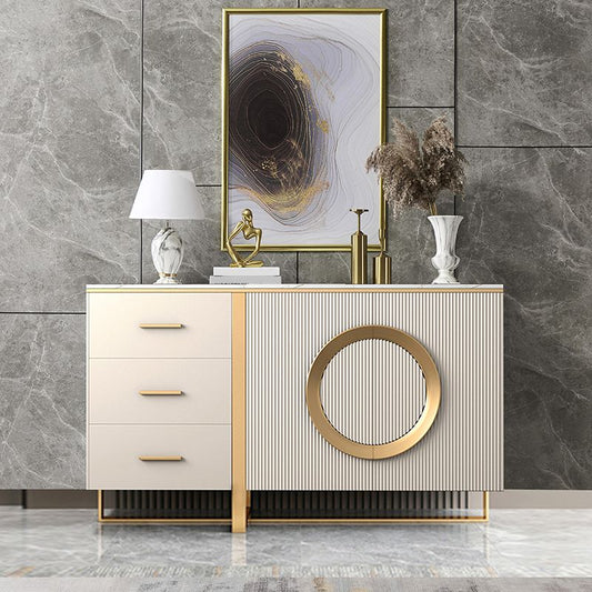35.43 "H Sideboard Glam Style Dining Server mit 3 Schubladen für die Küche im Wohnzimmer