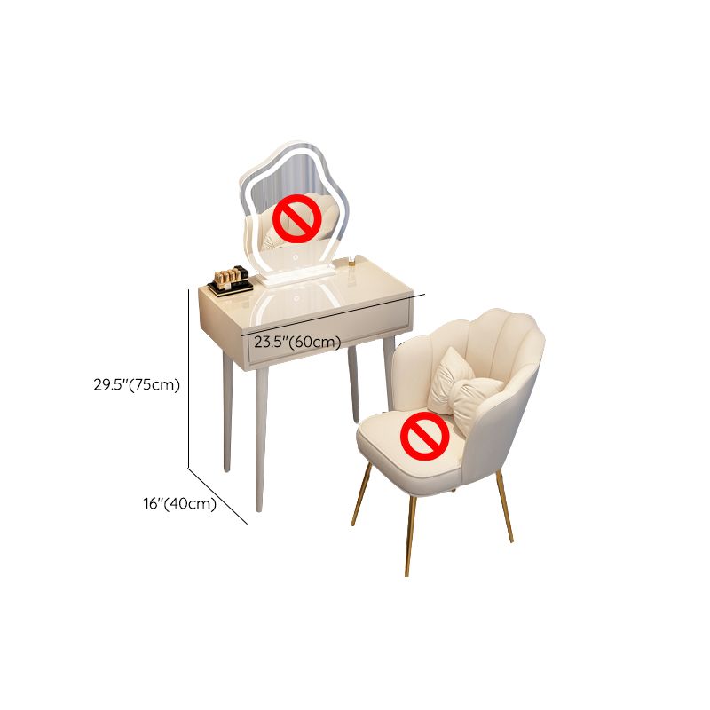 Contemporary Wooden Make-up Vanity in Grey/White With Drawer