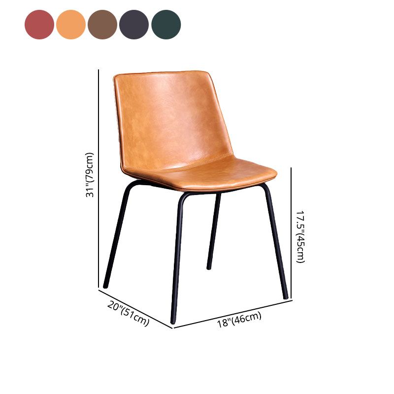 Contemporary Hotel Solid Back Side Chair Leather Matte Finish Dining Chair Clearhalo ' kitchen&dining_furn' 'Dining Chairs' 'Dining Tables & Seating' 'dining_chair' 'furn' 'furn_dining_chair' 'Furniture' 'furniture_dining_chair' 'Kitchen & Dining Furniture' 'kitchen' 1200x1200_43a3a219-a9e7-4217-8dab-df0113352542