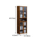 Contemporary Style Wood Bookcase Closed Back Bookshelf with Door for Home