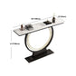 Modern Metal Console Sofa Table Rectangle Stone Console Accent Table for Hall Clearhalo 'Console Tables' 'console_tables' 'Entry & Mudroom Furniture' 'furn' 'furn_console_tables' 'Furniture' 1200x1200_43a4472a-8671-42d0-9941-dfb6a246daf2