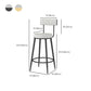 Modern Style Linen Counter Stool Round Low Back Bar Stool with Footrest Clearhalo 'Bar Furniture' 'Bar Stools' 'bar_stools' 'furn' 'furn_bar_stools' 'Furniture' 'Kitchen & Dining Furniture' 1200x1200_43a52bf9-1095-4f05-a51d-3fef2ccf3ae1