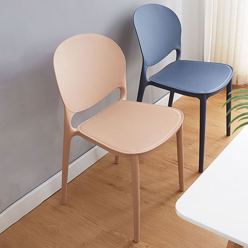 Modern Style Stackable Chair Dining Armless Open Back Chair with Plastic Legs for Kitchen Clearhalo ' kitchen&dining_furn' 'Dining Chairs' 'Dining Tables & Seating' 'dining_chair' 'furn' 'furn_dining_chair' 'Furniture' 'furniture_dining_chair' 'Kitchen & Dining Furniture' 'kitchen' 1200x1200_43a56b2b-8444-402b-9224-e7bb9eab414f