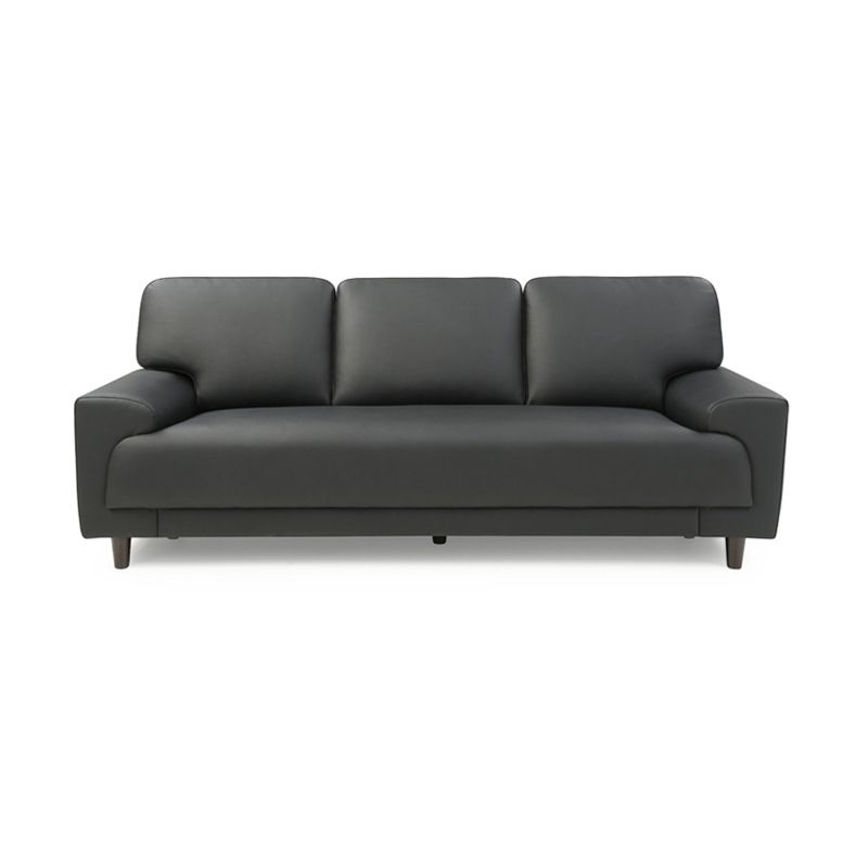 Contemporary Pillow Back Couch Leather Sofa with Solid Wood Legs Clearhalo 'Furniture' 'furniture_sofas' 'Living Room Furniture' 'Sofa' 'sofas' 1200x1200_43a59237-2fbf-4d9b-9270-3c4fca8507cf