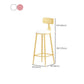 Glam Style Round Barstool Armless Low Back Bar Stool with Metal Base