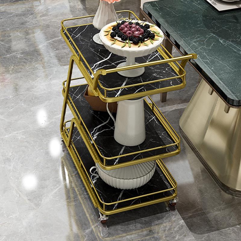 Tavolo di preparazione in metallo contemporaneo 35.43 "H tavolo da preparazione a rotolamento per sala da pranzo