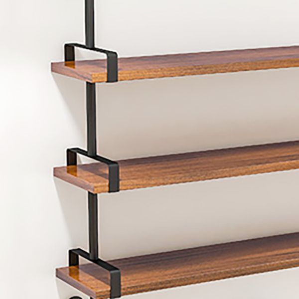 Industrial Wall Unit Bookshelf Black Iron Frame Brown Solid Wood Shelf Bookshelf Clearhalo 'Bookcases' 'furn' 'furn_bookcases' 'Furniture' 'furniture_bookcases' 'kitchen' 'kitchen_bookcases' 'Living Room Furniture' 'Office Furniture' 1200x1200_43a696b8-b6e1-47ca-8d92-2052f3990490