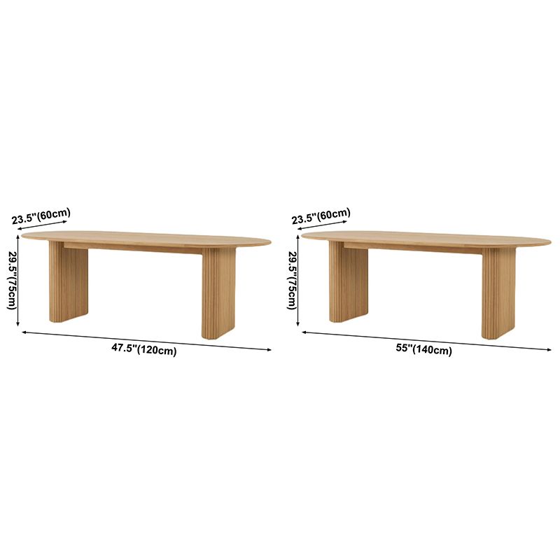 Contemporary Solid Wood Table Oval Double Pedestal Home Kitchen Furniture Clearhalo ' dining_table' 'Dining Tables & Seating' 'Dining Tables' 'furn' 'furn_dining_table' 'Furniture' 'furniture_dining_table' 'Kitchen & Dining Furniture' 'kitchen&dining_furn' 'kitchen' 'kitchen_dining_table' 1200x1200_43a76f4e-82ba-49b2-be27-424234f9eefd