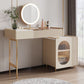 Glam White Make-up Vanity con 3 cassetti di stoccaggio da 16,53 "Wide Glass Cassess