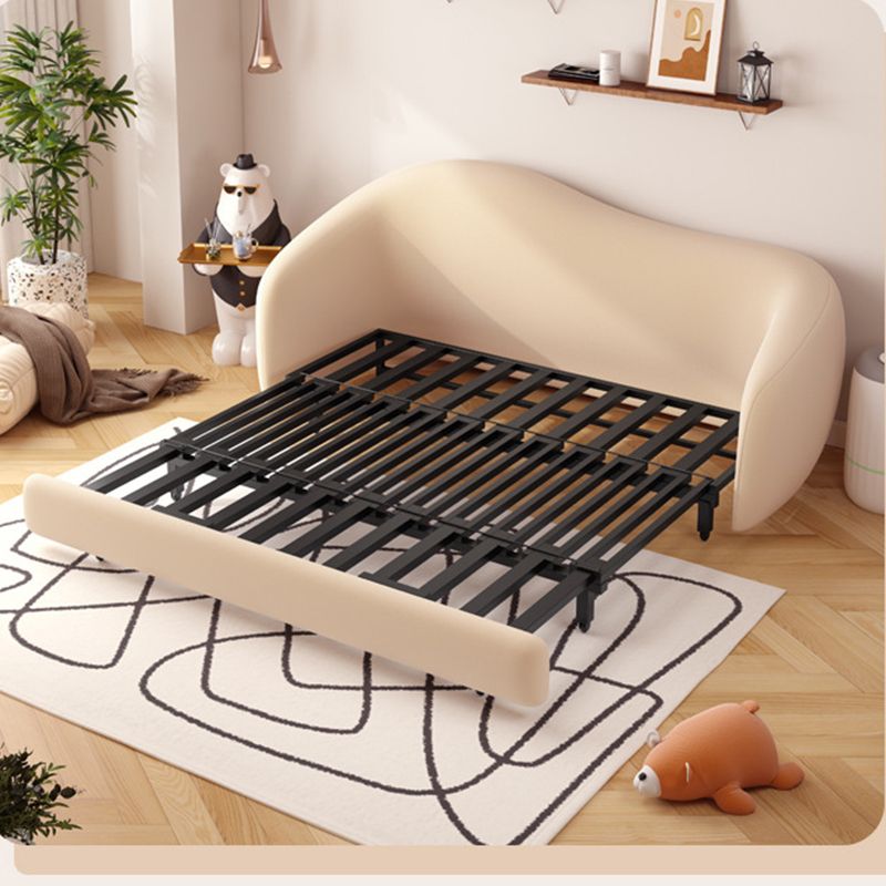 Faux Leather Sofa 37.40" W Convertible Sofa Bed in White for Living Room Clearhalo 'furn' 'furn_sofas' 'Furniture' 'Living Room Furniture' 'Sofa' 'sofas' 1200x1200_43a90fd7-73a5-4aa7-a17a-bfc7de440db8