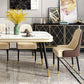 Luxury 1/2/5/7 Pieces Rectangle Dining Set Marble Dining Table with Leather Chairs Clearhalo 'Dining Room Sets' 'Dining Tables & Seating' 'dining_room_set' 'furn' 'furn_dining_room_set' 'Furniture' 'furniture_dining_room_set' 'Kitchen & Dining Furniture' 'kitchen&dining_furn' 'kitchen' 1200x1200_43aa7e10-9105-498d-bc33-3313e5b31f8d